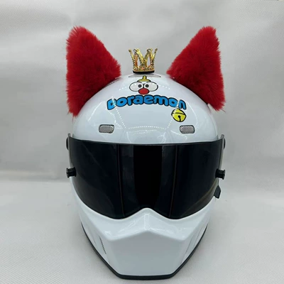Accessories Are Hot-Selling Plush Ear Small: Motosiklet dəbilqələri - red