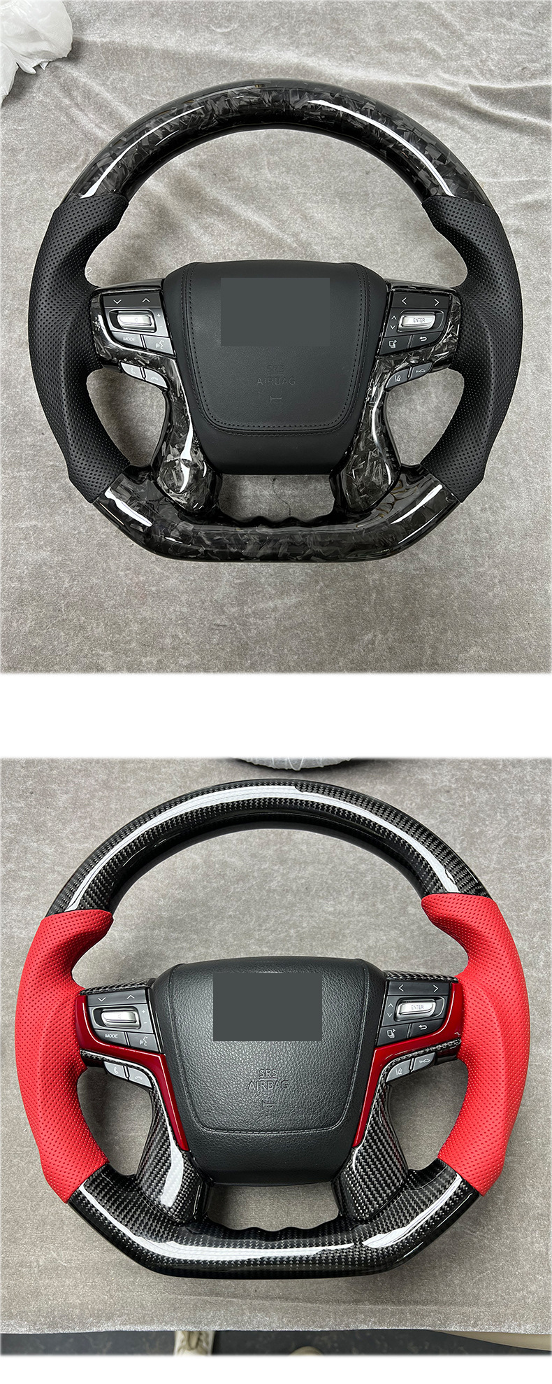 Suitable for Toyota Lc200 Land Cruiser Crown Prado Land Cruiser Car Carbon Fiber Steering Wheel Assembly Modification