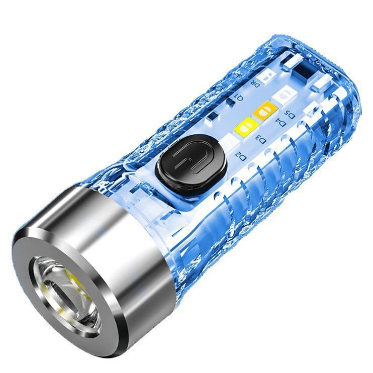 卸売りミニ懐中電灯新型USBキーホルダーライト屋外家庭用夜光携帯ミニ強光懐中電灯|undefined