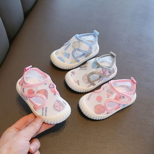 Summer 0-1-3 years old baby net shoes for boys and girls, soft bottom breathable walking shoes for toddlers, non-slip single shoes for babies, baby sandals