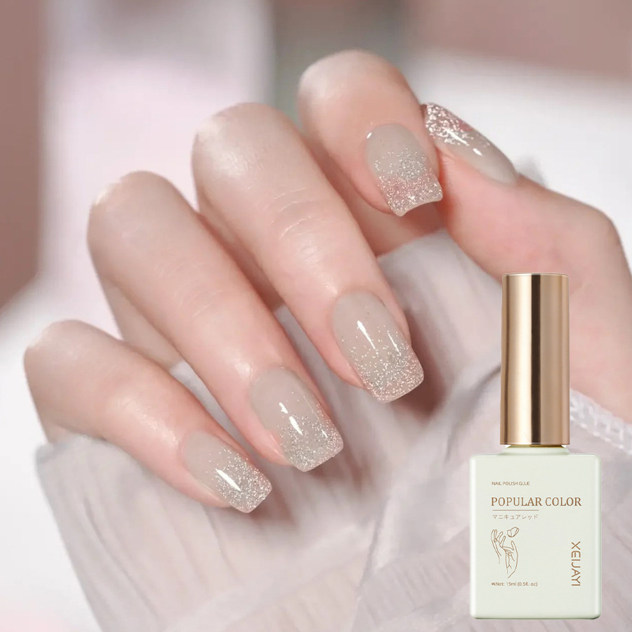 Solid color new white nail polish gel naked through nail shop special high nail polish lasting firm factory wholesale
