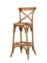 8BWI高脚椅子实木吧台椅轻奢家用复古酒吧椅高脚靠背高吧椅 现代