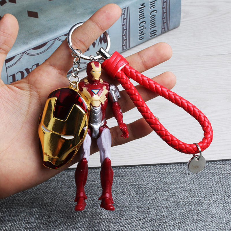 Avengers Cartoon Doll Keychain Metal Shield Keychain Personalized Doll Keychain Iron Man