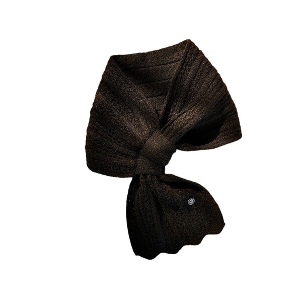 Retro solid color knitted winter universal keep warm scarf with…