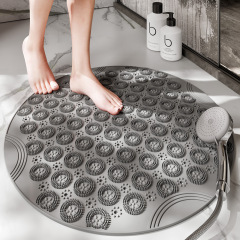 New PVC round bathroom non-slip mat household shower room hydrophobic quick-drying suction cup floor mat bathroom massage foot mat