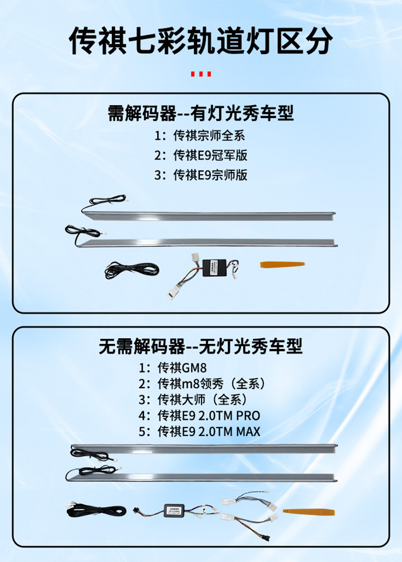 Suitable for Trumpchi Zongshi Track Light Master E9 M8 Door Slide Light Car Supplies Decoration
