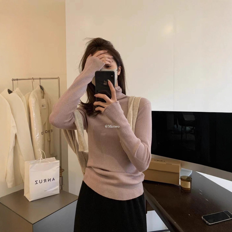 Clearance Sale, No Returns or Exchanges. Autumn and Winter Simple Style Basic Cashmere Versatile Slim Fit Warm Turtleneck Knit Sweater for Women 8855