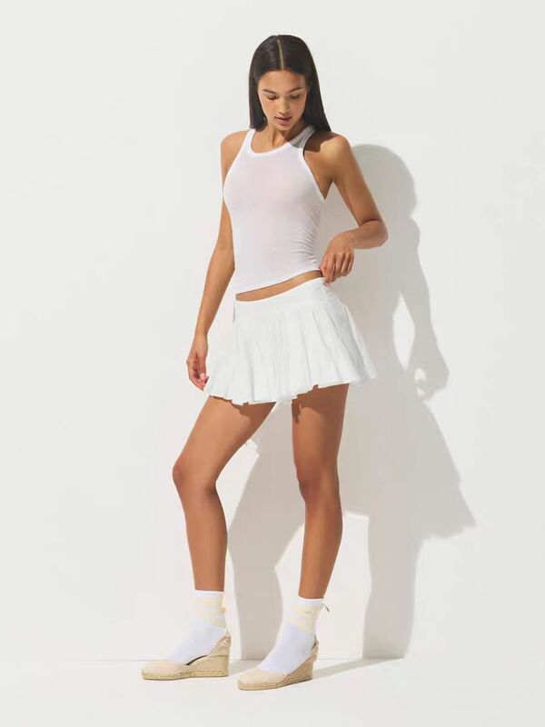 SKIMS カーダシアン同風 COTTON VOILE MINI DRESS 牧歌風コットンミニスカート ショートスカート|undefined
