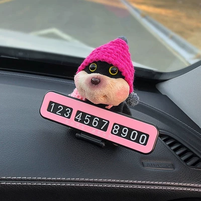 Car Temporary Parking Sign, Nömrəli dayanma kartı - rose-pink-bee-dog-tag