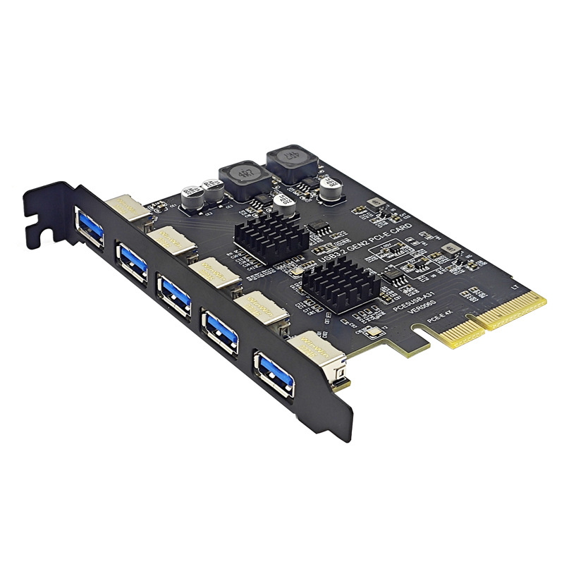 USB3.2��չ��GEN2 5��TYPE-A��PCI-E 4X��˶ASM3142 10Gbps