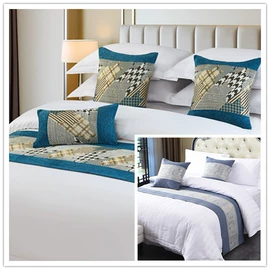 床旗、床尾巾;靠垫/抱枕;酒店装饰布草