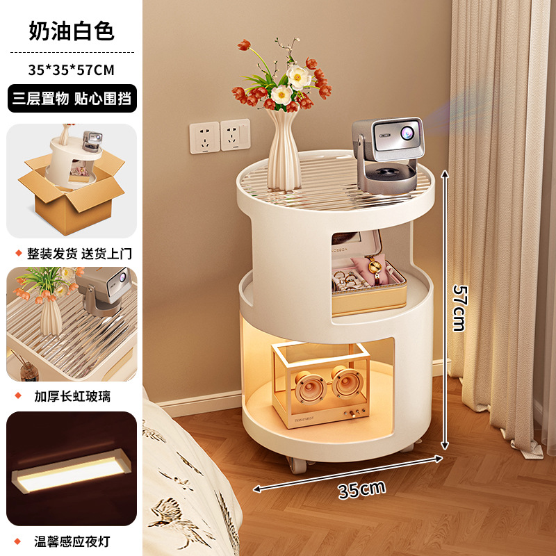 Taberna de cama dormitorio doméstico 2025 nuevo reemplazo pequeño metal forjado sofá borde varios estantes