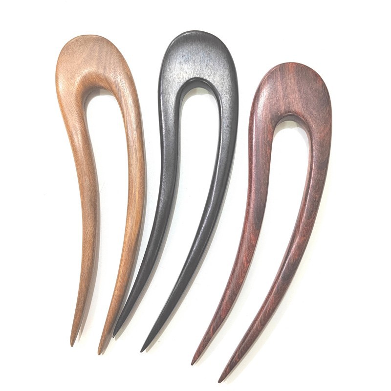 Guilin Mingcheng wholesale Green sandalwood red sandalwood Ebony plate hair clasp classical hair clasp handicraft jewelry