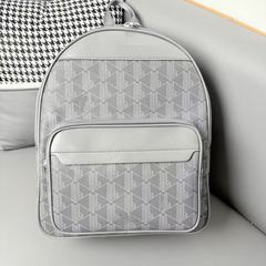 2025新款潮牌个性格子皮男士双肩背包印花休闲背包经典