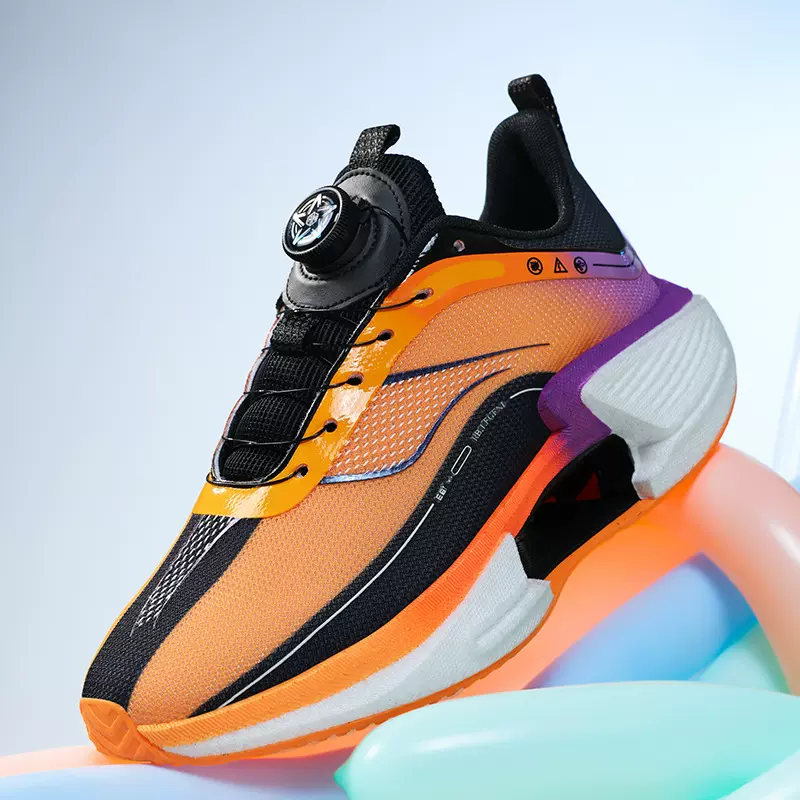 2025新款儿童青少年学生旋转纽扣跑步鞋男鞋中大童网面运动休闲鞋