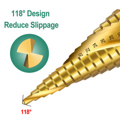 Set of 4 Diving Eye Hole Drilling and Expanding Twist Drills with Hex Spiral Flute Step Drills and Center Punch Set, Bag Packaging