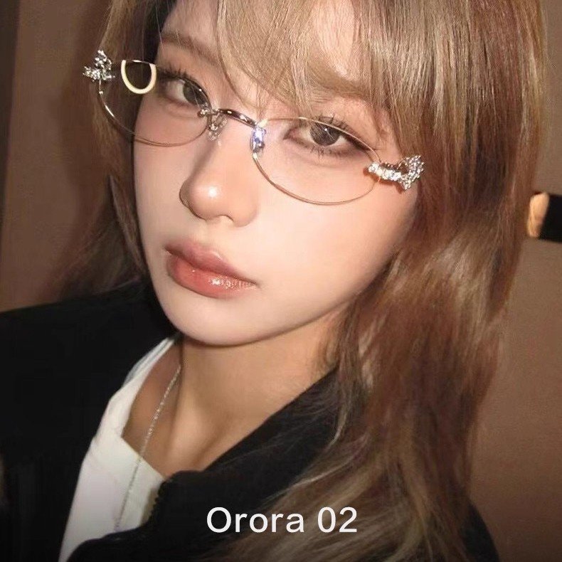 Jennie同款GM无框椭圆框架ORORA 韩系眼镜女素颜神器小众镜架0803