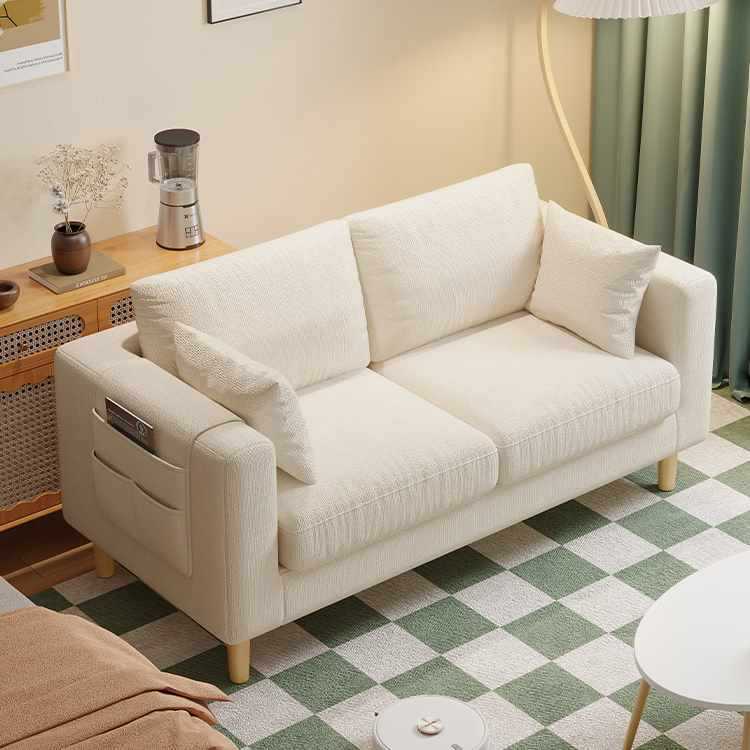 Fabric Sofa Living Room 2025 New Double or Three-Person Tofu Block Simple Modern Rental House Straight Row Small Apartment Sofa