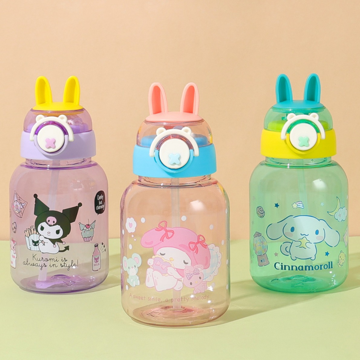 Taza de agua portátil nueva para niños y estudiantes en verano, alto valor, con cuerda para levantar y cubierta elástica, deportiva y portátil. image 2