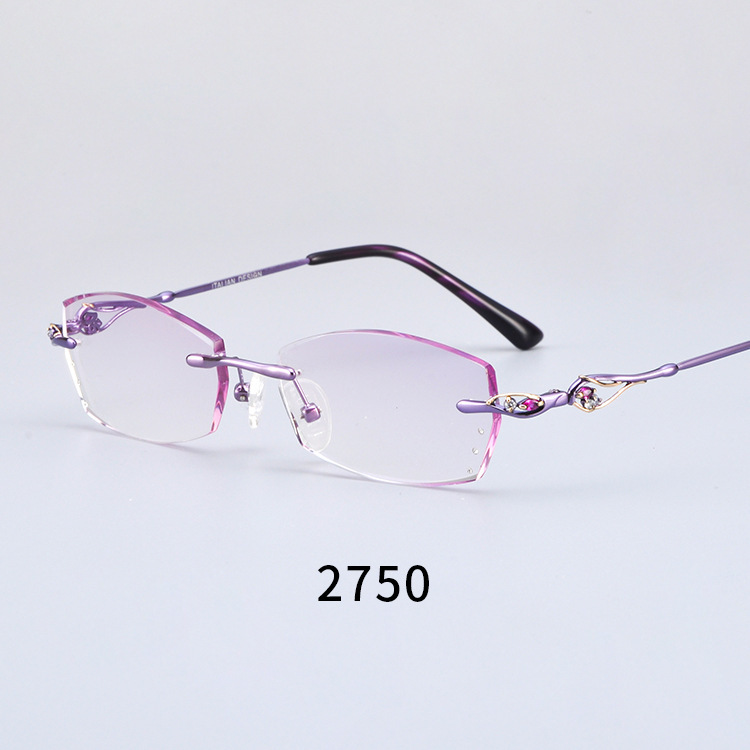 跨境外贸眼镜片镜框钻石切边防蓝光眼镜无框眼镜学生青少年眼镜