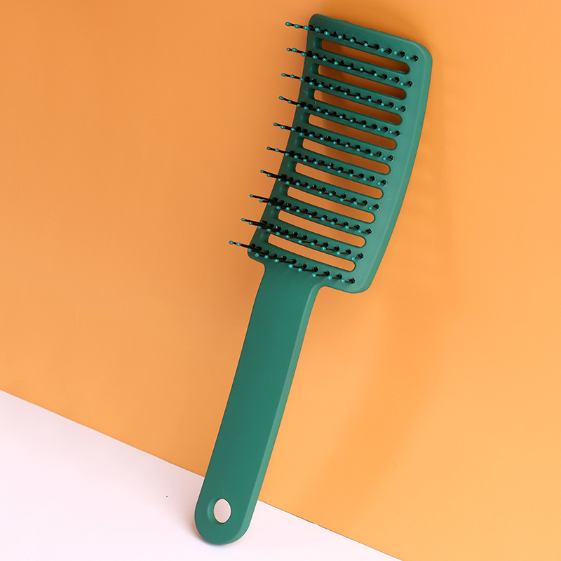 Vino rojo masaje peine grande curvado peine peluquería señora esponjosa forma curling peine pelo recto costilla peine de una sola pieza de entrega