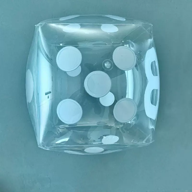 厂家定制透明充气骰子 PVC吹气色子 KTV活动聚会玩具充气玩具色子
