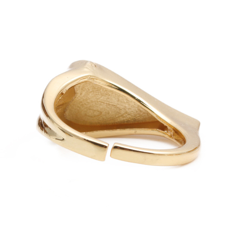 Fashion Golden Heart-shape Opening Copper Ring Wholesale display picture 2