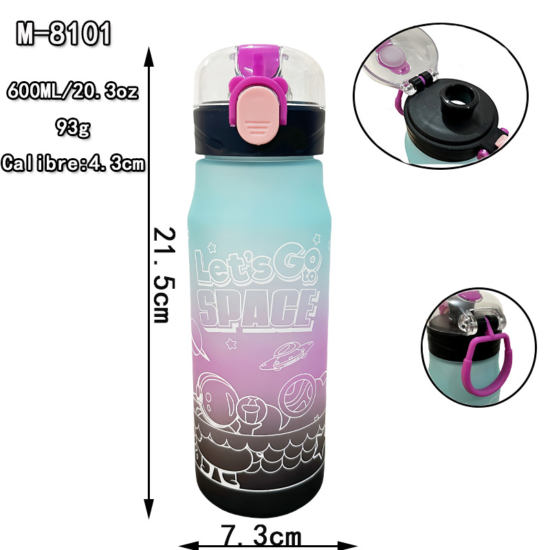 Nueva bebida directa portátil astronauta cubierta de rebote creativa mate deportivo al aire libre portátil taza de agua gradiente