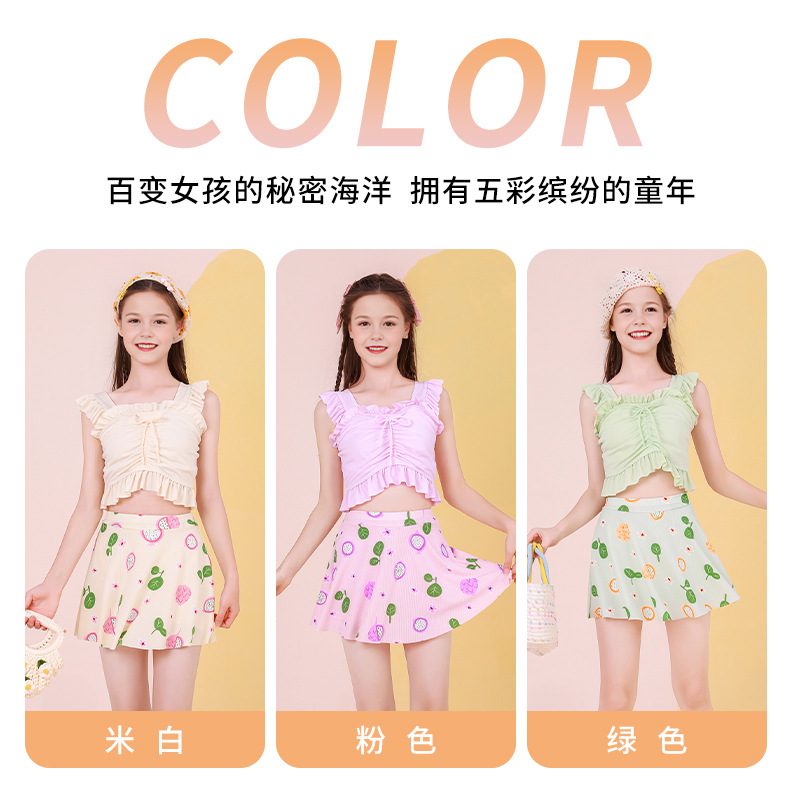 Traje de baño para niños nuevo estilo traje de baño dividido de estilo occidental de verano para niñas de 8 a 12 años, traje de baño para niños y niñas