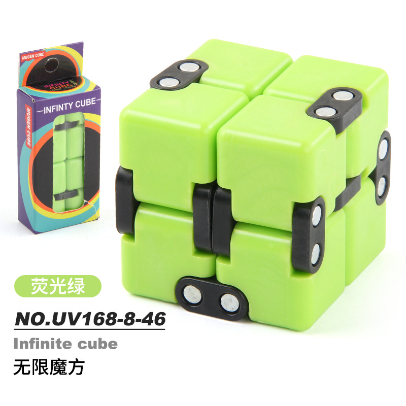 Cross-border infinito plegable UV impreso Cubo de bolsillo Flip cuadrado de segundo orden cubo estrellado dedo descompresión ventilación juguete