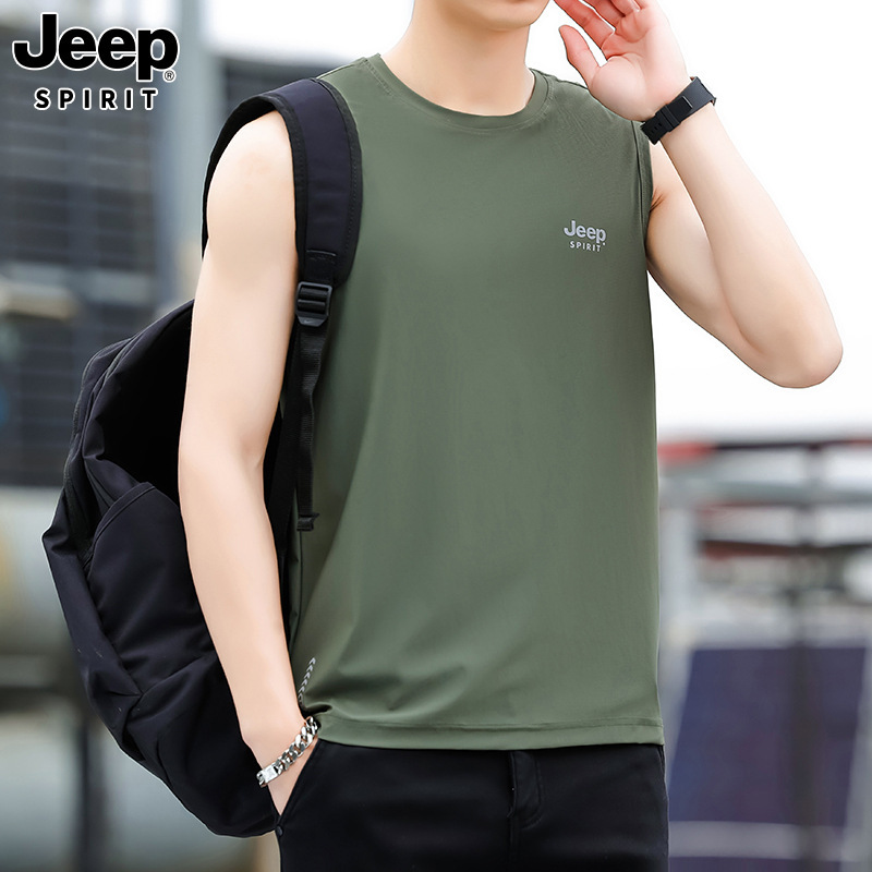 JEEP SPIRIT 25 summer men's new fashion vest sports leisure sleeveless T-shirt