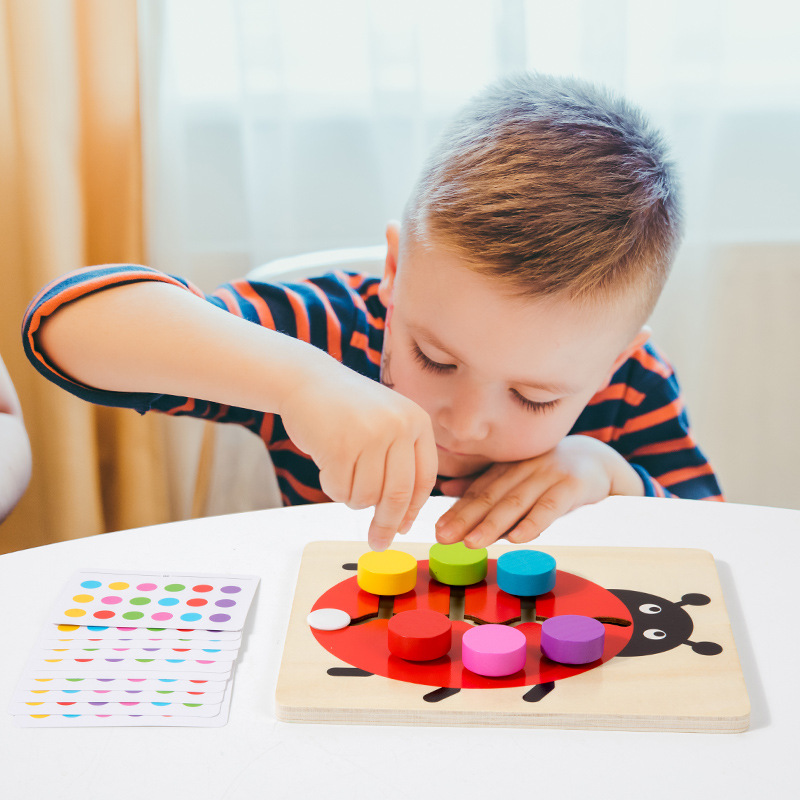 Juguetes de CPC CE para niños de educación temprana cognitiva de color entrenamiento de animales de seis colores juguetes de madera
