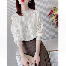 半高领针织打底衫女士春秋冬2025年新款韩版内搭蕾丝毛衣上衣潮