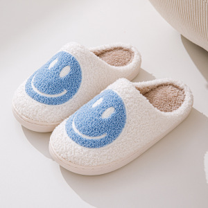 Pantuflas de algodón con cara sonriente, estilo de moda, para hombre, mujer o pareja, interior, antideslizantes, de dibujos animados
