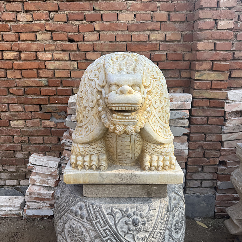 批发石雕龙生九子霸下摆件别墅酒店门口做旧赑屃仿古摆件青石雕塑