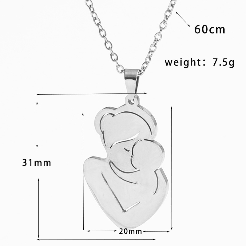 Fashion Hug Titanium Steel Necklace Wholesale display picture 1