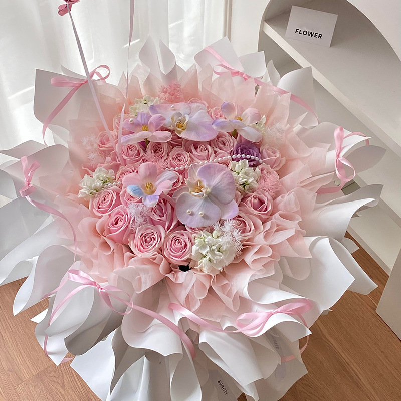 玫瑰永生花束七夕送女友高级感花束温柔仿真香皂花束混搭玫瑰花束|undefined
