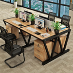 钢木职员办公桌椅组合四人位台式电脑桌椅办公家具简约办公桌