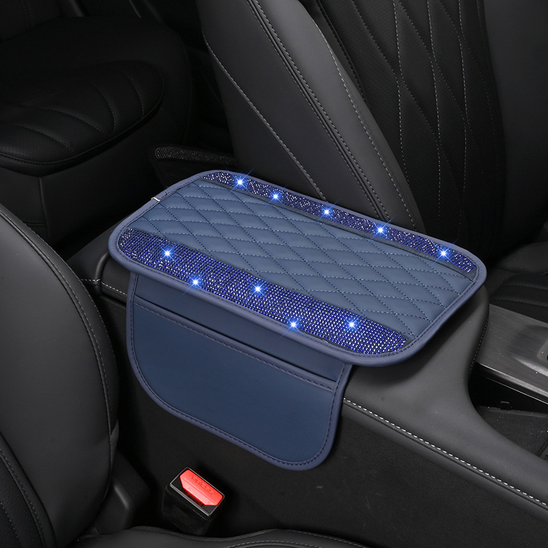Car Armrest Box Heightening Pad with Pocket Center Console Protection