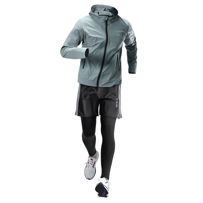 Trajes de carreras para hombres, entrenamiento de primavera de secado rápido, ciclismo, gimnasio, ropa deportiva, equipo de cinco piezas