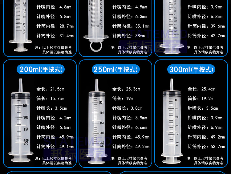 针筒针管60/100/500ml塑料冲洗灌注器