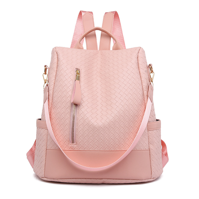 Mochila antirrobo casual de moda transfronteriza nuevo bolso de hombro tejido mochila de viaje de viaje de gran capacidad