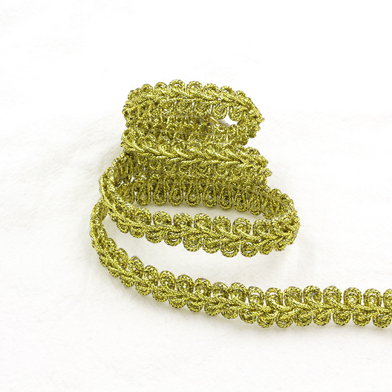 Fábrica directa de 3 colores 1cm oro y plata seda cientipago encaje ropa infantil danza ropa linterna decoración accesorios de banda de herringe