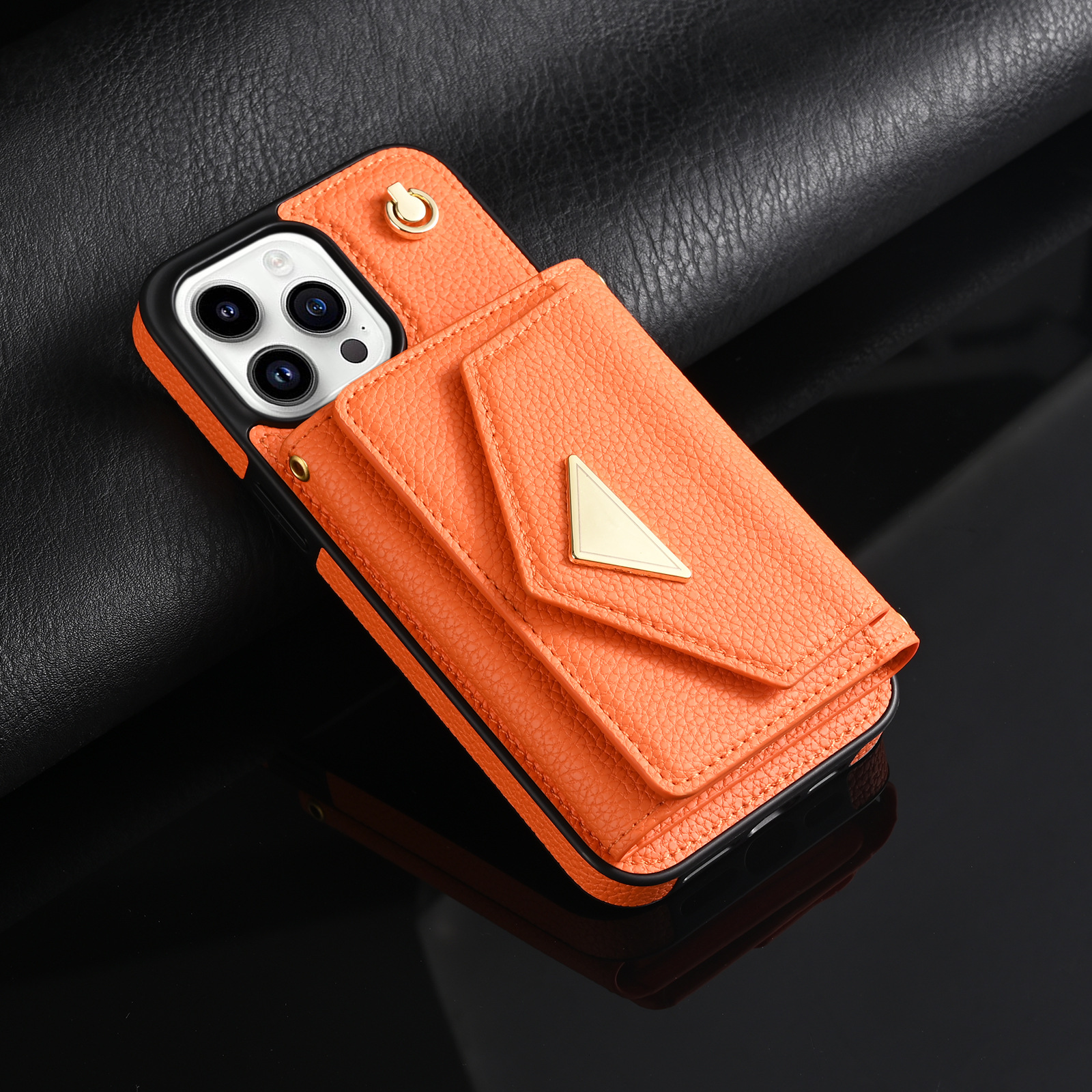 110g Weight iPhone Applicable Brands Pu Leather Material Solid Color Pattern Retro Style Retro Solid Color Pu Leather   Phone Cases 2