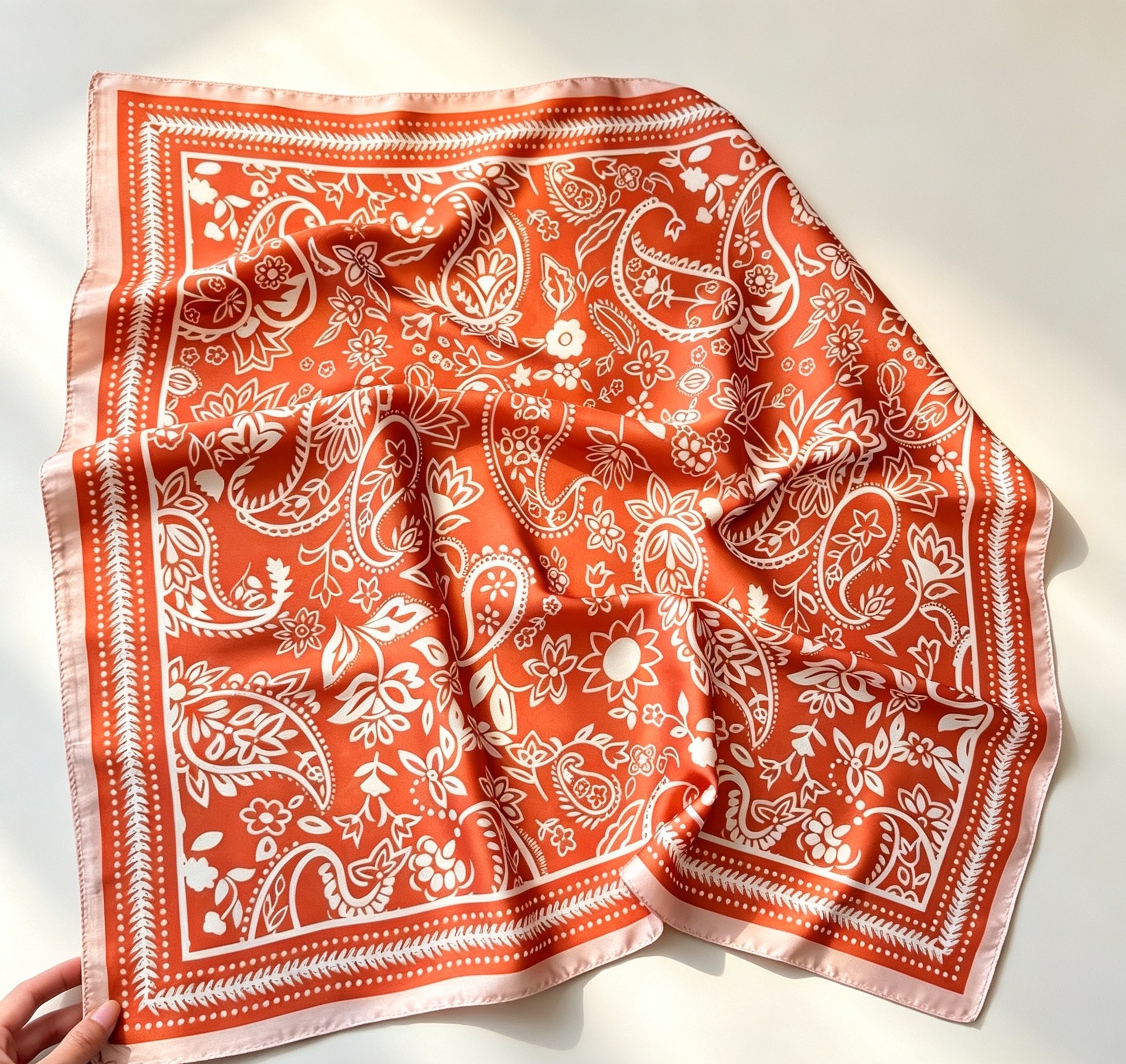 70 bufanda de seda bufanda cuadrada sentido de alta gama moda coreana salvaje profesional imitación bufanda de seda pequeña bufanda de seda con estampado retro mujer