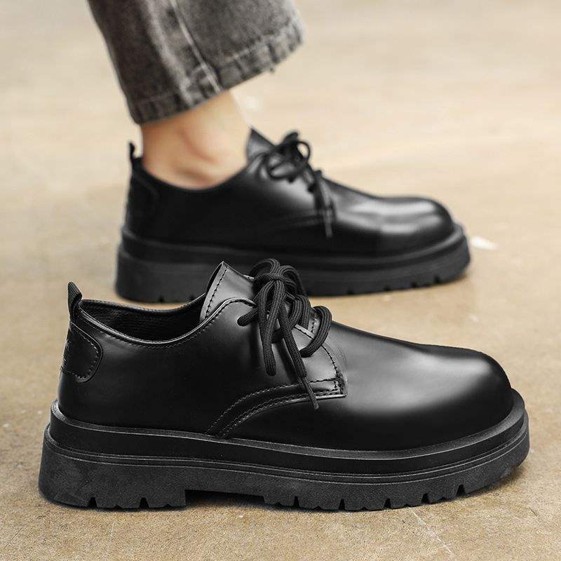 ShoeVault 2025 - Nouveau derby à semelle épaisse avec bout renforcé, style business, tendance, antidérapant, résistant à l'usure, cuir décontracté_voghion.com