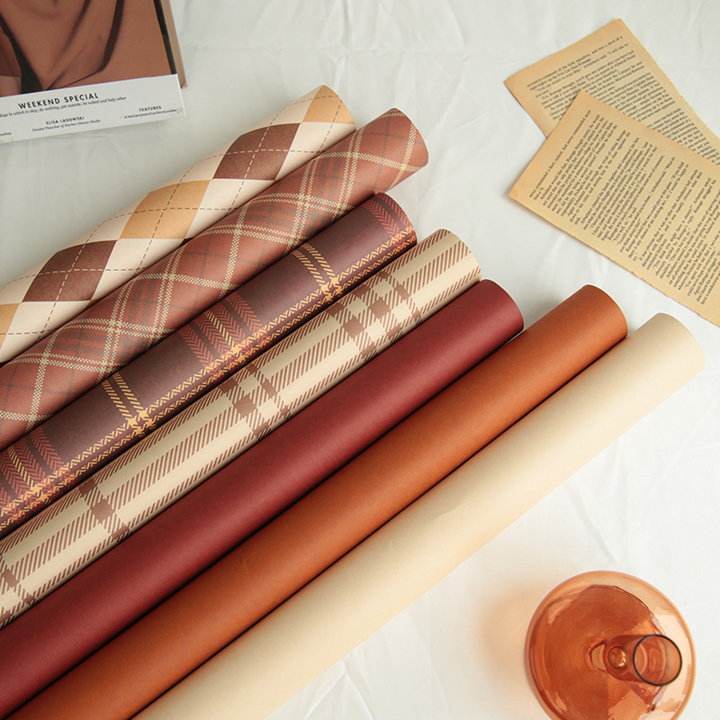 秋冬美拉德系列防水鲜花包装纸花束花艺包花材料礼品手工diy礼物