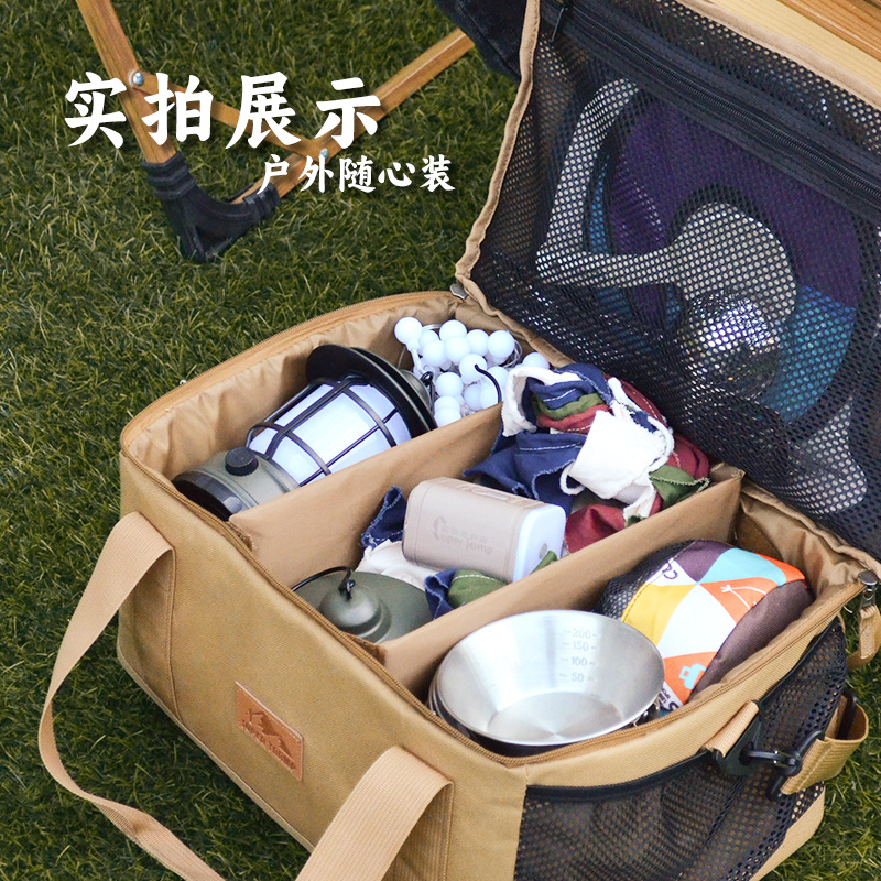 Bolsa de almacenamiento para equipos de campamento al aire libre, bolsa de artículos diversos para herramientas de picnic de gran capacidad plegable, bolsa de picnic impermeable multifuncional