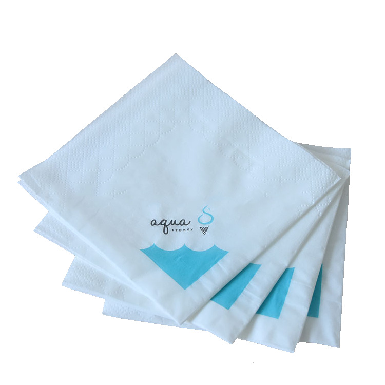 Servilleta al por mayor logotipo imprimible impresión creativa a granel monocromo Impresión servilleta catering tejido publicitario