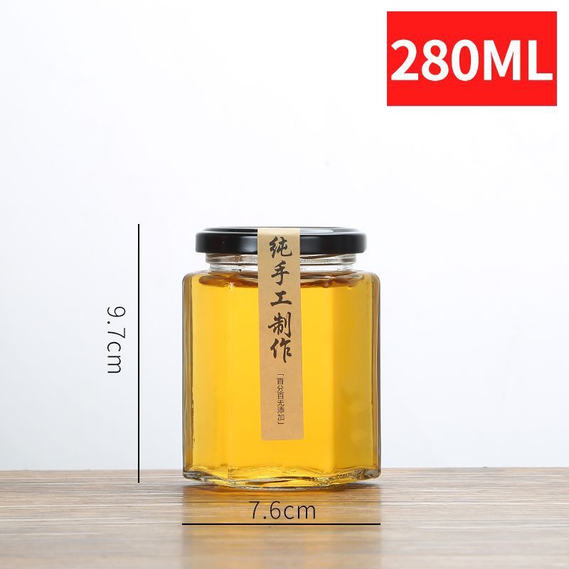 玻璃密封罐六棱玻璃瓶带盖蜂蜜辣椒果酱罐头六角小号空瓶子速卖通|undefined